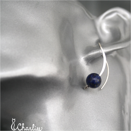 Provlékací náušnice - Lapis Lazuli (kratší)